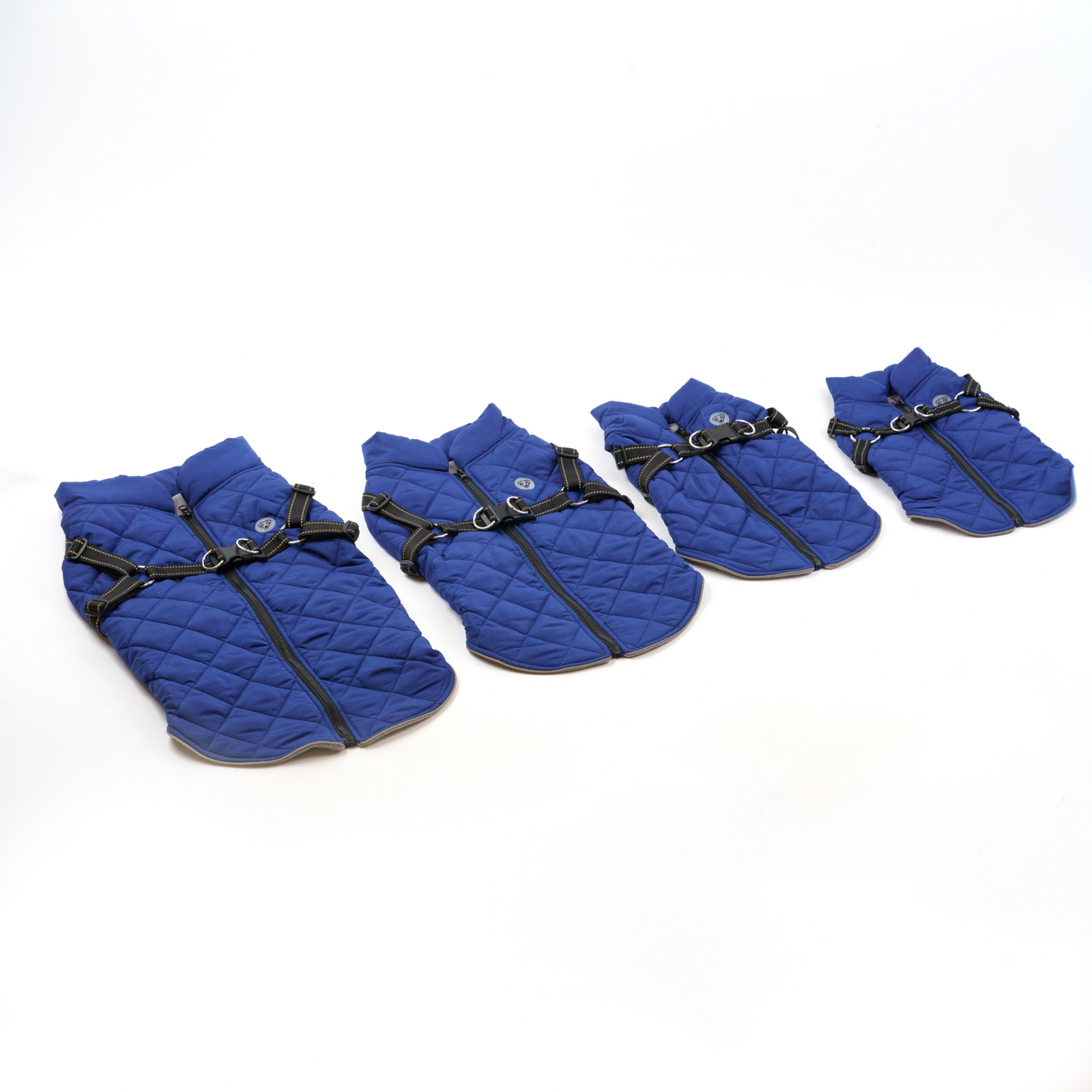 One Paw, Harness Dog Jacket with Built-In Harness, Water-Resistant, Navy, Multiple sizes