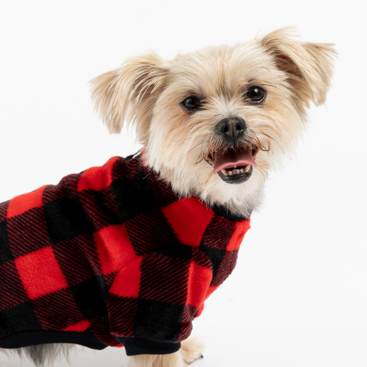 Buffalo Plaid Dog Pajama - Red