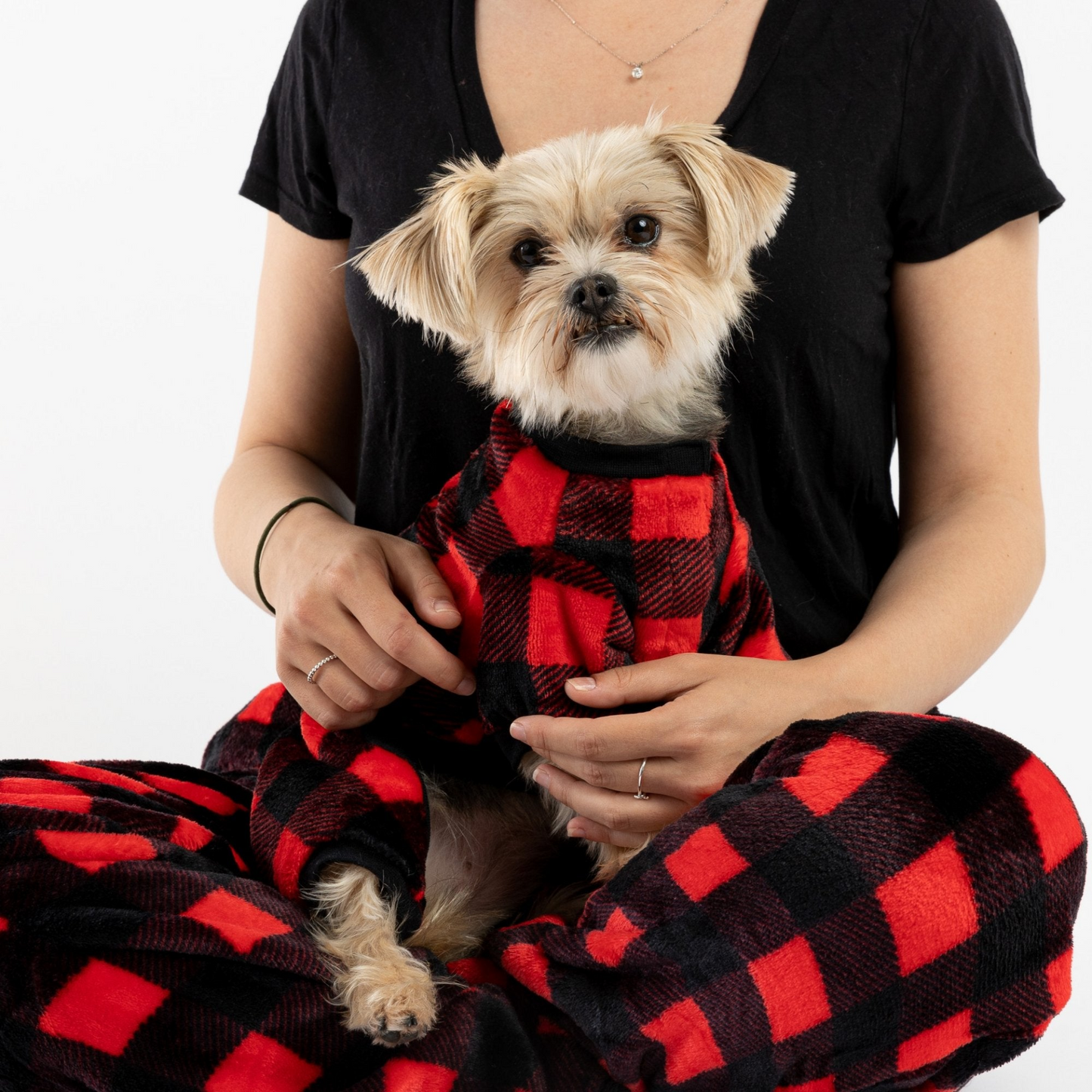 Buffalo Plaid Dog Pajama - Red