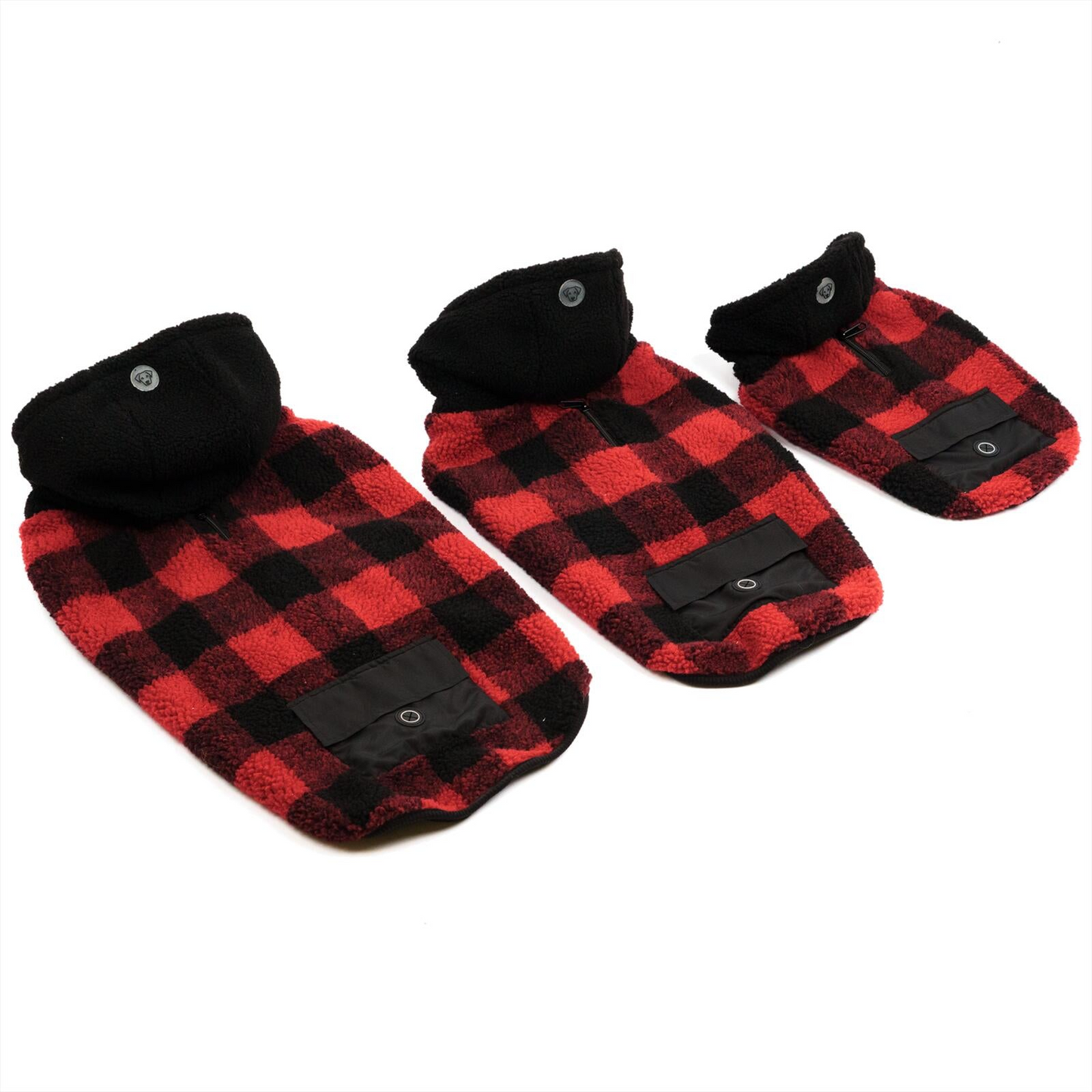 One Paw, Hooded Sherpa Dog Jacket with Poop Bag Dispenser, Multiple sizes