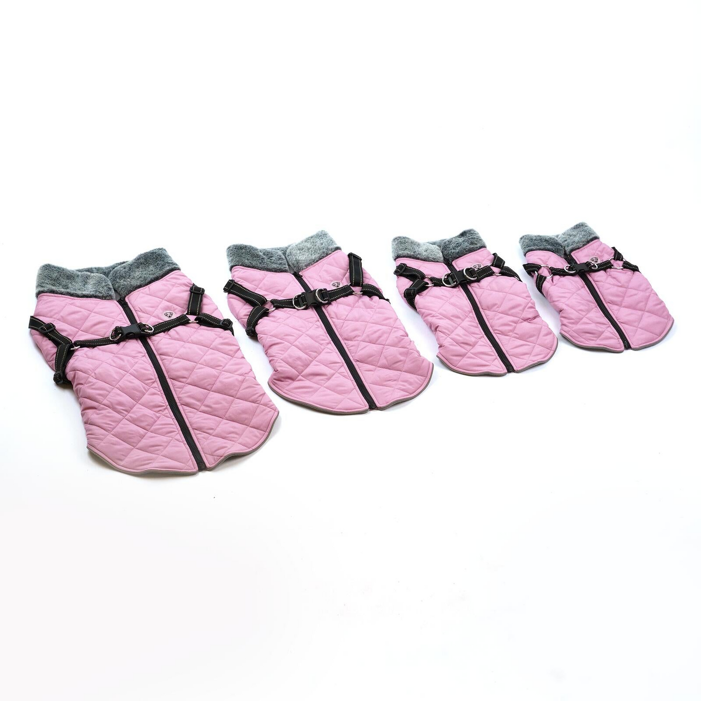 One Paw, Harness Dog Jacket with Built-In Harness, Water-Resistant, Pink, Multiple sizes