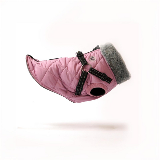 One Paw, Harness Dog Jacket with Built-In Harness, Water-Resistant, Pink, Multiple sizes