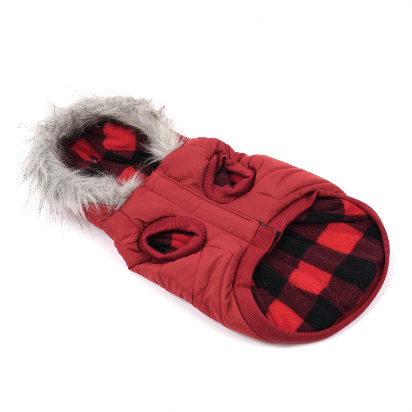 One Paw, Quilted Plaid Easy Fit Dog Jacket, Water-Resistant